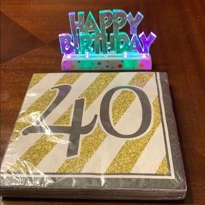 🥳🎂🎉 Birthday napkins/light up light